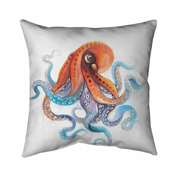 Fondo 26 x 26 in. Funny Colorful Octopus-Double Sided Print Indoor Pillow FO3342289